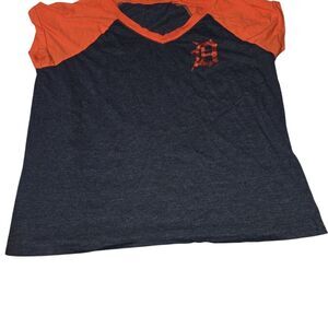 Detroit Tigers Orange and Blue Raglan Shirt XL